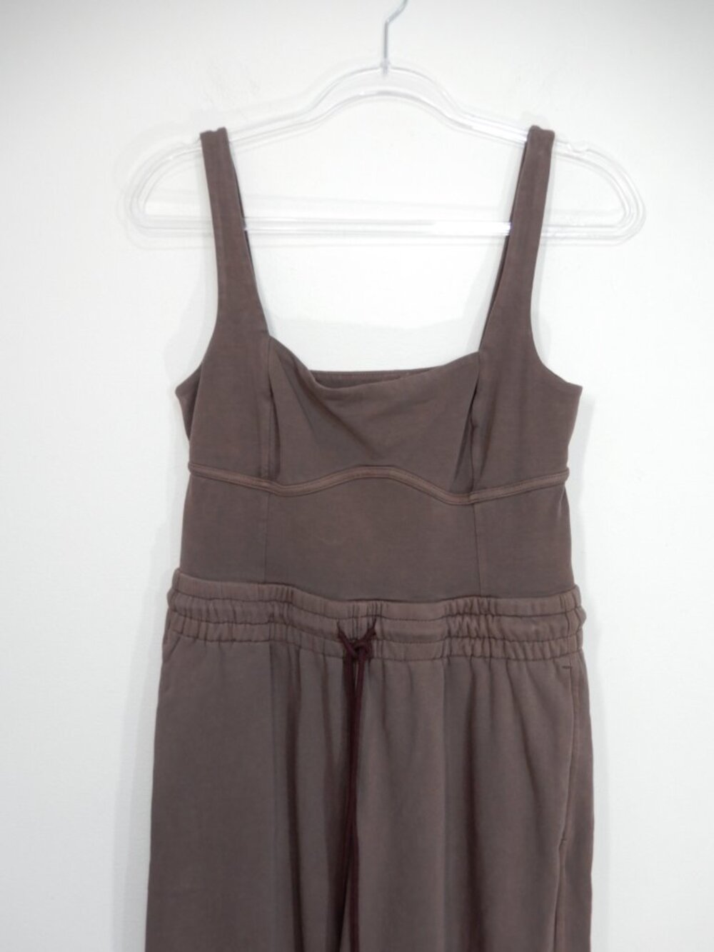FP Movement Free People Inbound Jumpsuit Size M Dark Espresso Cotton Pockets NEW - Picture 8 of 12